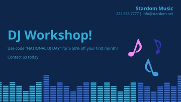 Free National DJ Day Flyer Background Template to Edit Online