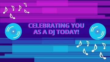 Free National DJ Day Greeting Card Background Template to Edit Online