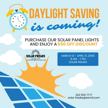 Free Daylight Saving Flyer Vector Template to Edit Online