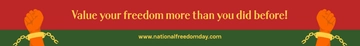 Free National Freedom Day Website Banner Template to Edit Online