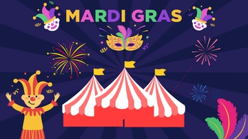 Free Mardi Gras Carnival Cartoon Background Template to Edit Online
