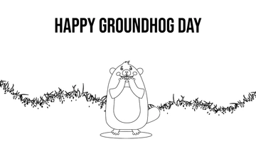 Free Groundhog Day Drawing Background Template to Edit Online