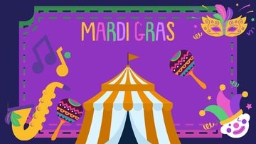 Free Mardi Gras Carnival Drawing Background Template to Edit Online