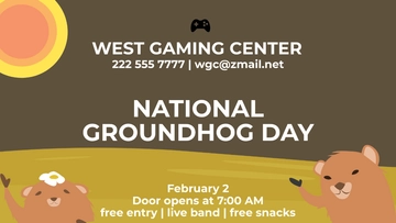 Free Groundhog Day Flyer Background Template to Edit Online