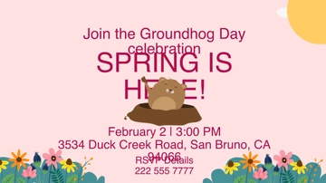 Free Groundhog Day Invitation Background Template to Edit Online