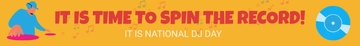 Free National DJ Day Website Banner Template to Edit Online