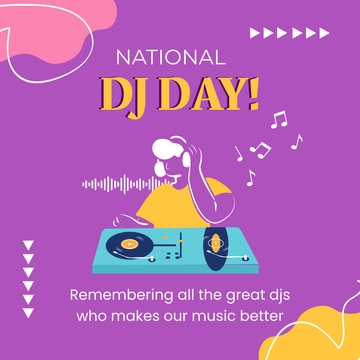 Free National DJ Day Whatsapp Post Template to Edit Online