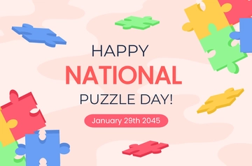 Free National Puzzle Day Banner Template to Edit Online