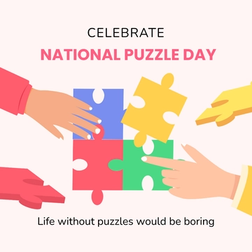Free National Puzzle Day FB Post Template to Edit Online