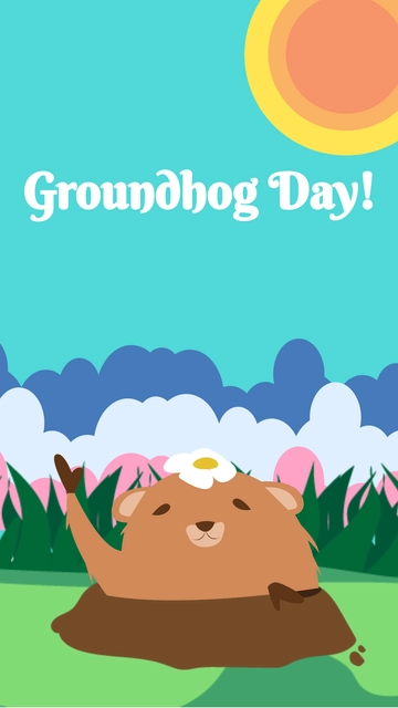 Free Groundhog Day iPhone Background Template to Edit Online