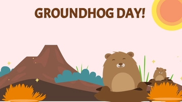 Free Groundhog Day Clipart Background Template to Edit Online
