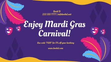 Free Mardi Gras Carnival Flyer Background Template to Edit Online