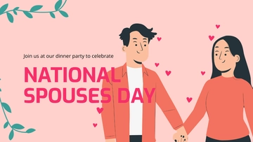 Free National Spouses Day Invitation Background Template to Edit Online