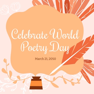 Free World Poetry Day Wishes Clipart Template to Edit Online