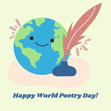 Free World Poetry Day Celebration Clipart Template to Edit Online