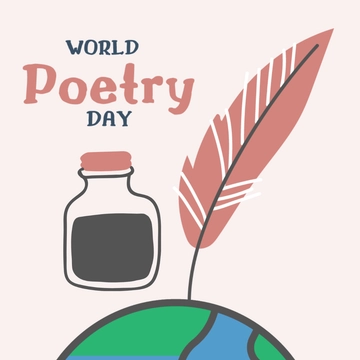 Free World Poetry Day Cartoon Clipart Template to Edit Online