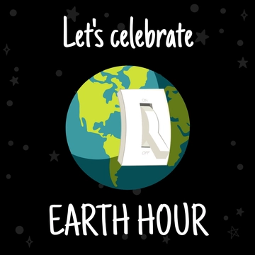 Free Earth Hour Celebration Clipart Template to Edit Online