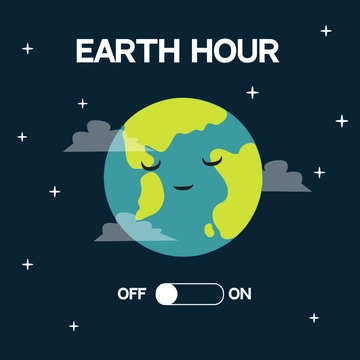 Free Earth Hour Clipart Template to Edit Online