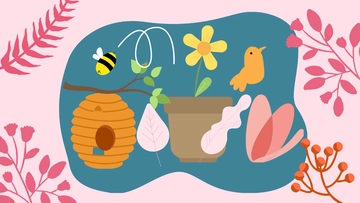 Free Spring Drawing Background Template to Edit Online