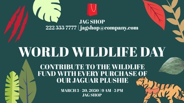 Free World Wildlife Day Flyer Background Template to Edit Online
