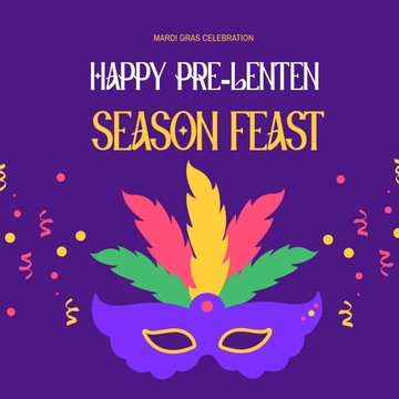 Free Mardi Gras Carnival Whatsapp Post Template to Edit Online