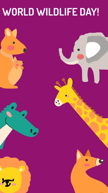 Free World Wildlife Day iPhone Background Template to Edit Online