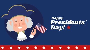 Free Presidents' Day Cartoon Background Template to Edit Online