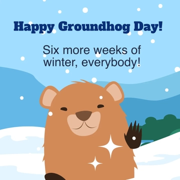 Free Groundhog Day Whatsapp Post Template to Edit Online