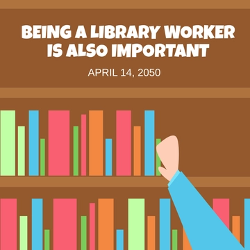 Free National Library Workers Day Quote Vector Template to Edit Online
