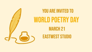 Free World Poetry Day Invitation Background Template to Edit Online
