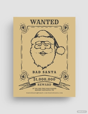 Wanted Bad Santa Flyer Template