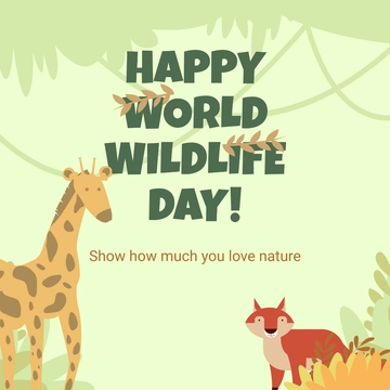 Free World Wildlife Day FB Post Template to Edit Online