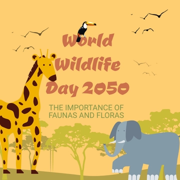 Free World Wildlife Day WhatsApp Post Template to Edit Online