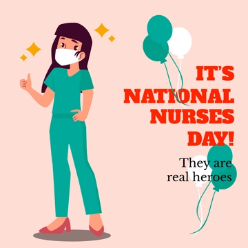 Free National Nurses Day Wishes Clipart Template to Edit Online