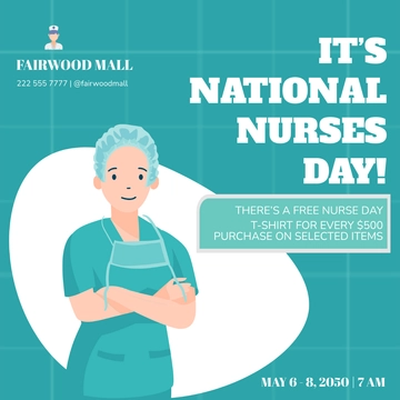 Free National Nurses Day Flyer Vector Template to Edit Online