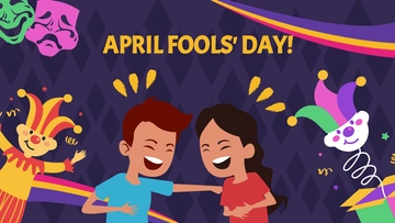 Free April Fools' Day Cartoon Background Template to Edit Online