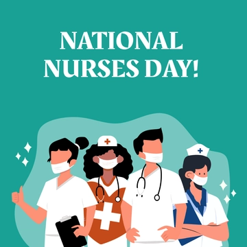 Free National Nurses Day Celebration Clipart Template to Edit Online