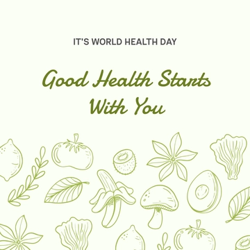 Free World Health Day Whatsapp Post Template to Edit Online