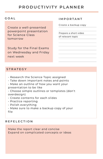 Free Productivity Desk Pad Planner Template to Edit Online