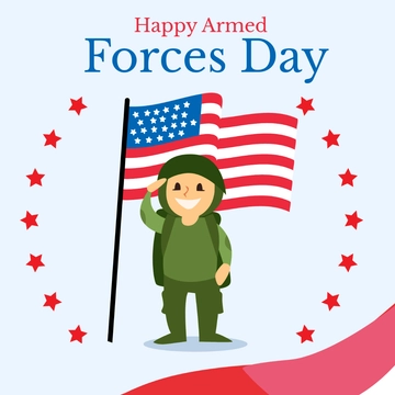 Free Happy Armed Forces Day Clipart Template to Edit Online