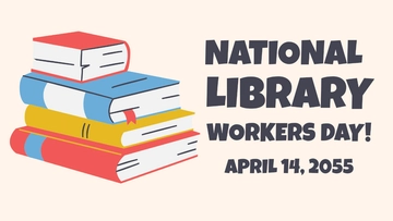 Free National Library Workers Day Wishes Background Template to Edit Online