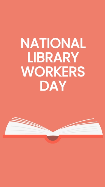 Free National Library Workers Day iPhone Background Template to Edit Online