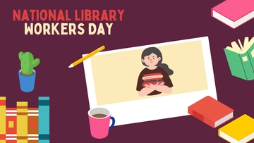 Free National Library Workers Day Image Background Template to Edit Online