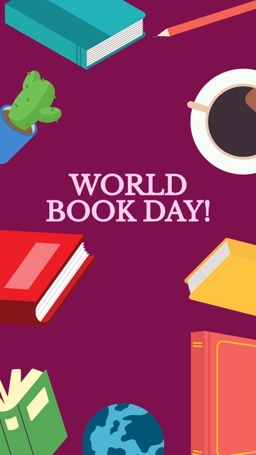 Free World Book Day iPhone Background Template to Edit Online