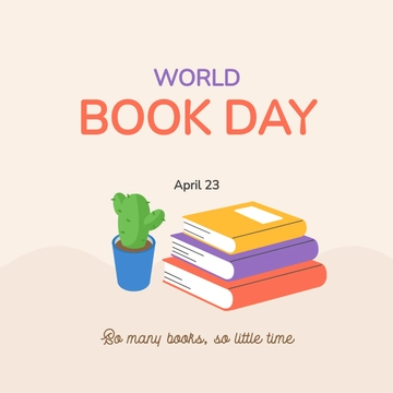 Free World Book Day Whatsapp Post Template to Edit Online