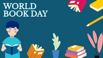 Free World Book Day Cartoon Background Template to Edit Online