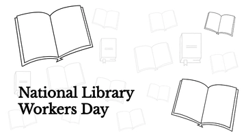 Free National Library Workers Day Drawing Background Template to Edit Online