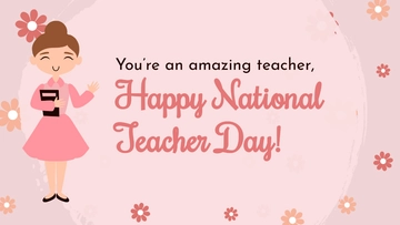 Free National Teacher Day Wishes Background Template to Edit Online