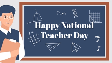 Free Happy National Teacher Day Background Template to Edit Online