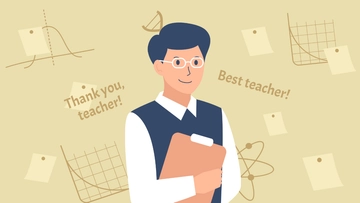 Free National Teacher Day Cartoon Background Template to Edit Online